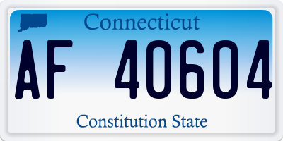 CT license plate AF40604