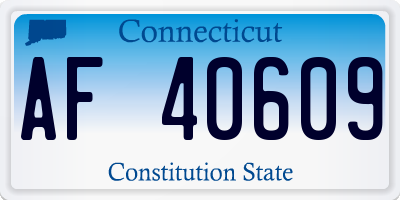 CT license plate AF40609