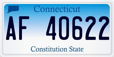 CT license plate AF40622