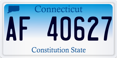 CT license plate AF40627