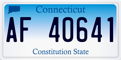 CT license plate AF40641