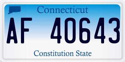 CT license plate AF40643