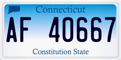 CT license plate AF40667