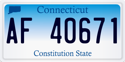 CT license plate AF40671