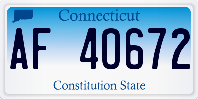 CT license plate AF40672