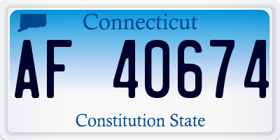 CT license plate AF40674