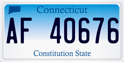 CT license plate AF40676