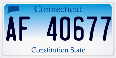 CT license plate AF40677