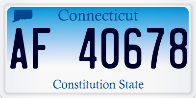 CT license plate AF40678