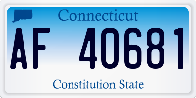 CT license plate AF40681