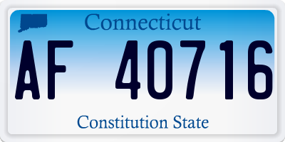 CT license plate AF40716