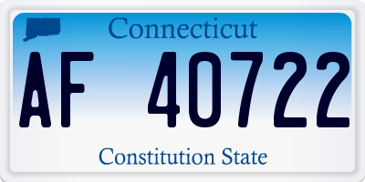 CT license plate AF40722