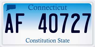 CT license plate AF40727