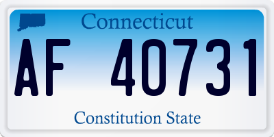CT license plate AF40731