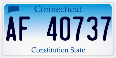 CT license plate AF40737