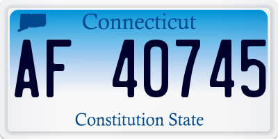 CT license plate AF40745