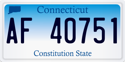 CT license plate AF40751
