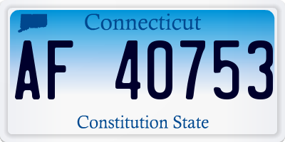 CT license plate AF40753