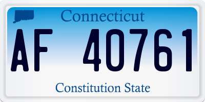 CT license plate AF40761