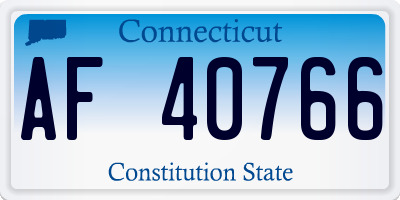 CT license plate AF40766