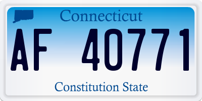 CT license plate AF40771