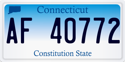 CT license plate AF40772