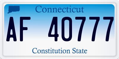CT license plate AF40777