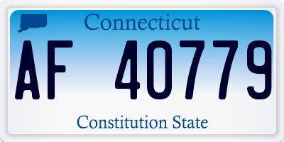 CT license plate AF40779