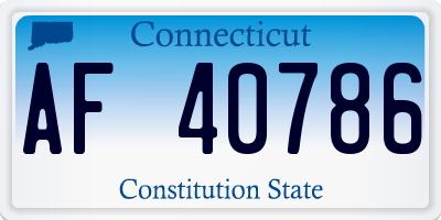 CT license plate AF40786