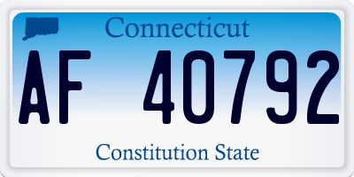 CT license plate AF40792