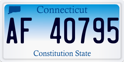 CT license plate AF40795