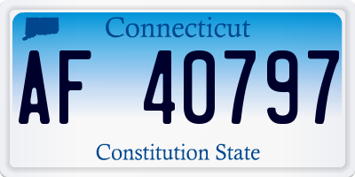 CT license plate AF40797