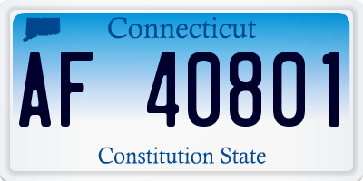 CT license plate AF40801