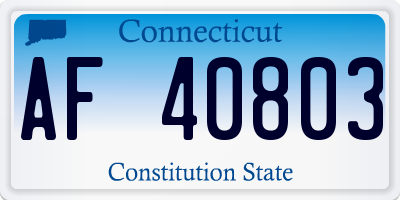 CT license plate AF40803