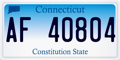 CT license plate AF40804