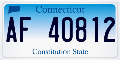CT license plate AF40812