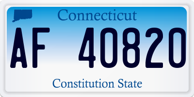 CT license plate AF40820