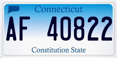 CT license plate AF40822