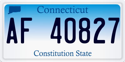 CT license plate AF40827