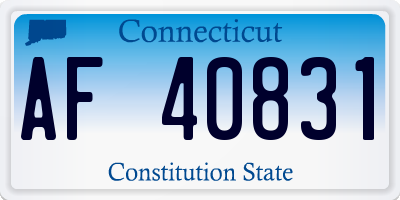 CT license plate AF40831
