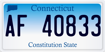 CT license plate AF40833