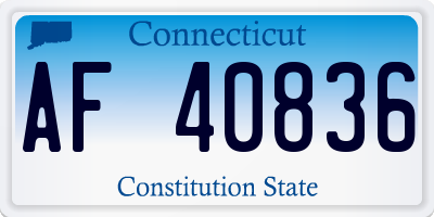 CT license plate AF40836