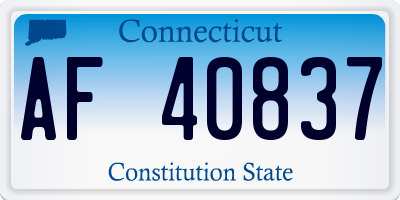 CT license plate AF40837