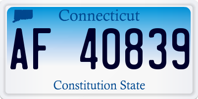 CT license plate AF40839