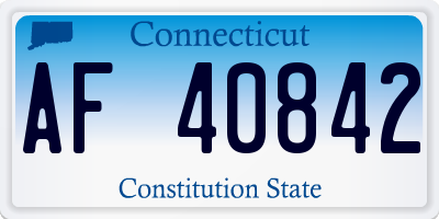 CT license plate AF40842