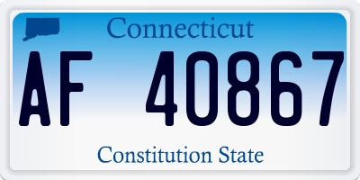 CT license plate AF40867