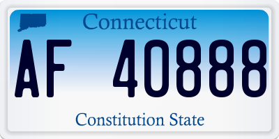 CT license plate AF40888