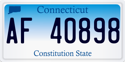 CT license plate AF40898