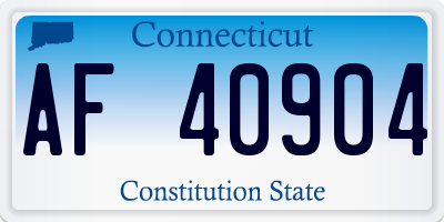 CT license plate AF40904
