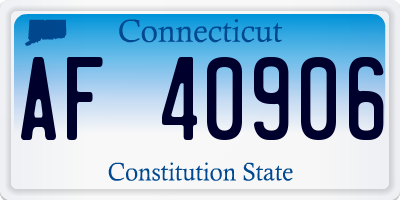 CT license plate AF40906